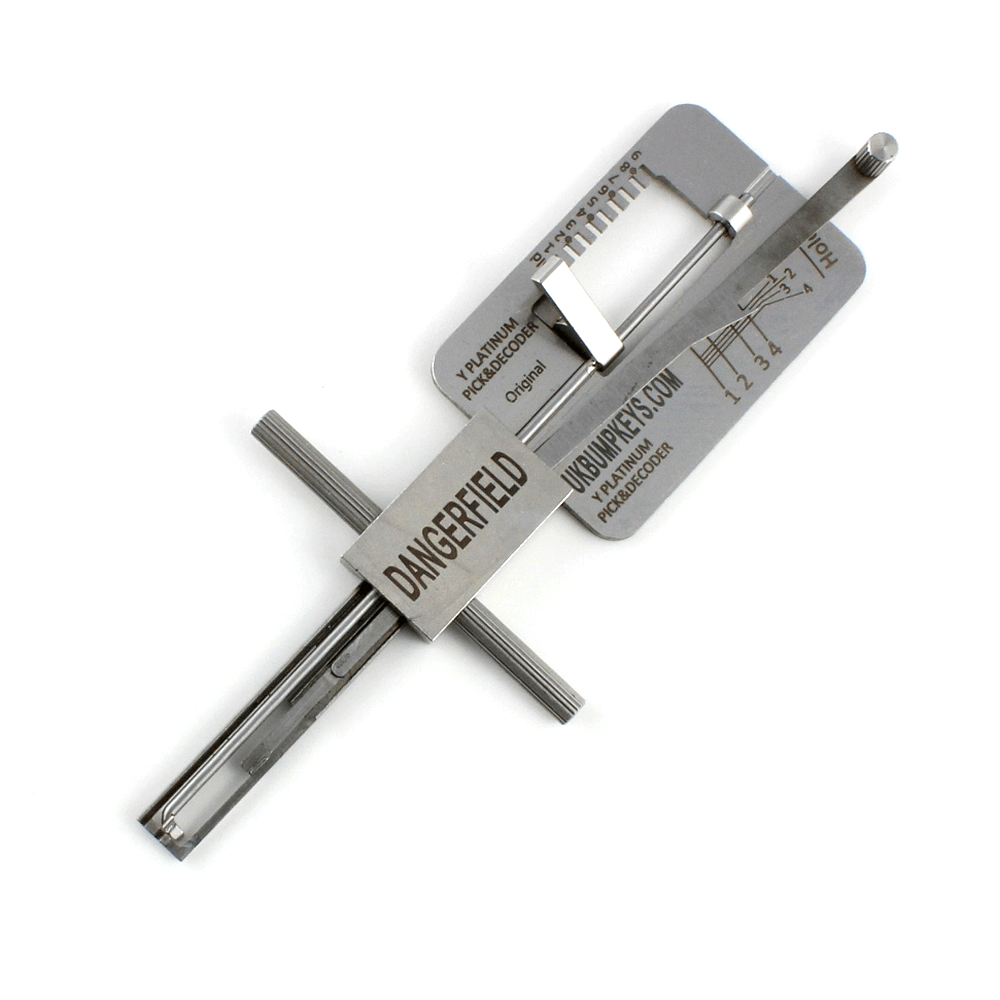 Dangerfield Yale Dimple Platinum 3 Star Lock Pick + Decoder at alternate angle