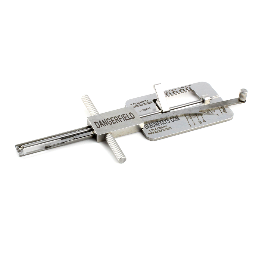 Dangerfield Yale Dimple Platinum 3 Star Lock Pick + Decoder with picking arm raised