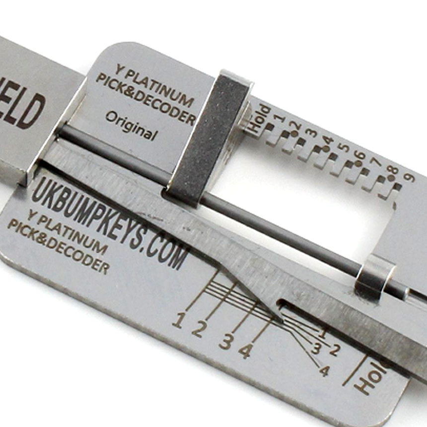 Dangerfield Yale Dimple Platinum 3 Star Lock Pick + Decoder Close-Up
