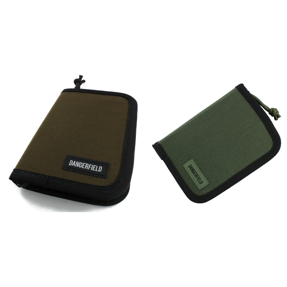 Dangerfield Predator Jackal case in tan and Viper case in olive, side by side