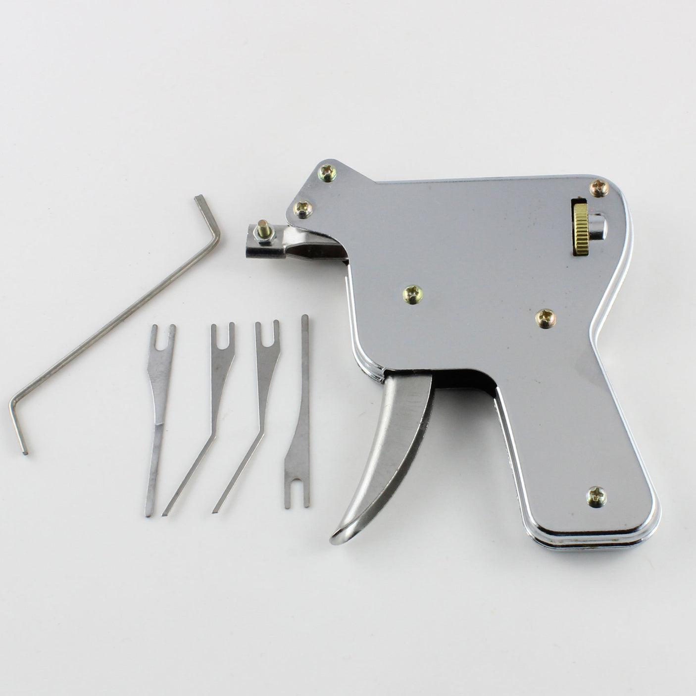 Close detail of the Lokko manual pick gun handle and trigger