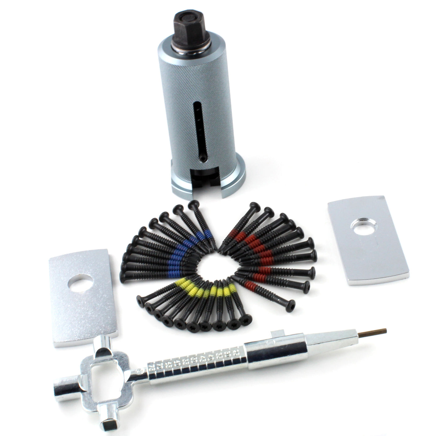 Lokko complete bell puller set showing the bell body, two protection plates and pull screws together