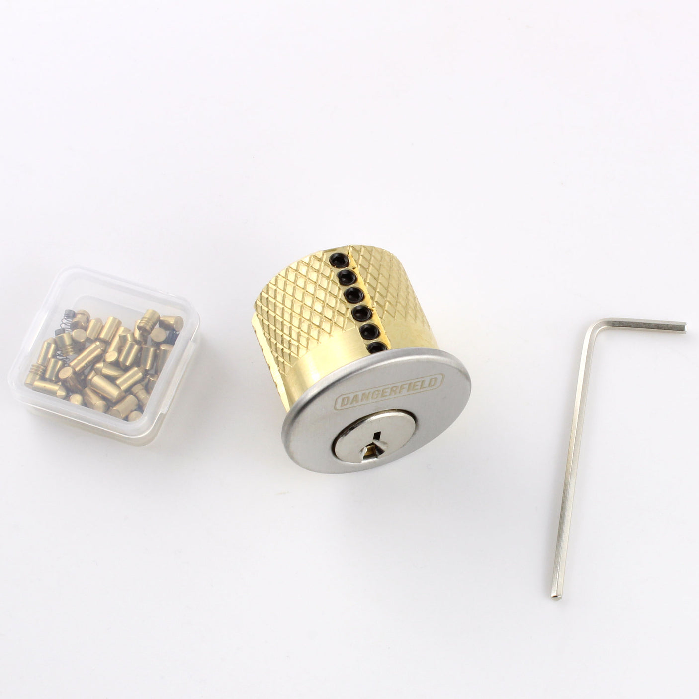 Repinnable Practice Lock Kit + Pins, Springs, Stoppers, Hex Allen Key