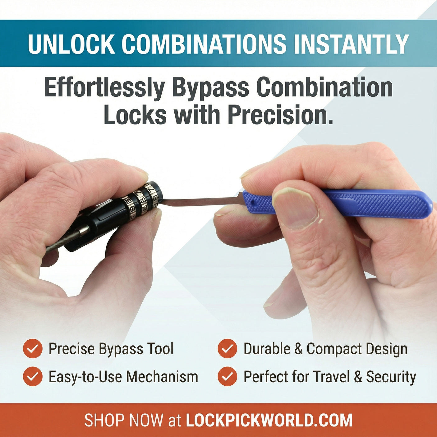 Dangerfield Combination Lock - Lock Picks - 2 Piece Bypass Mini-Knife Set