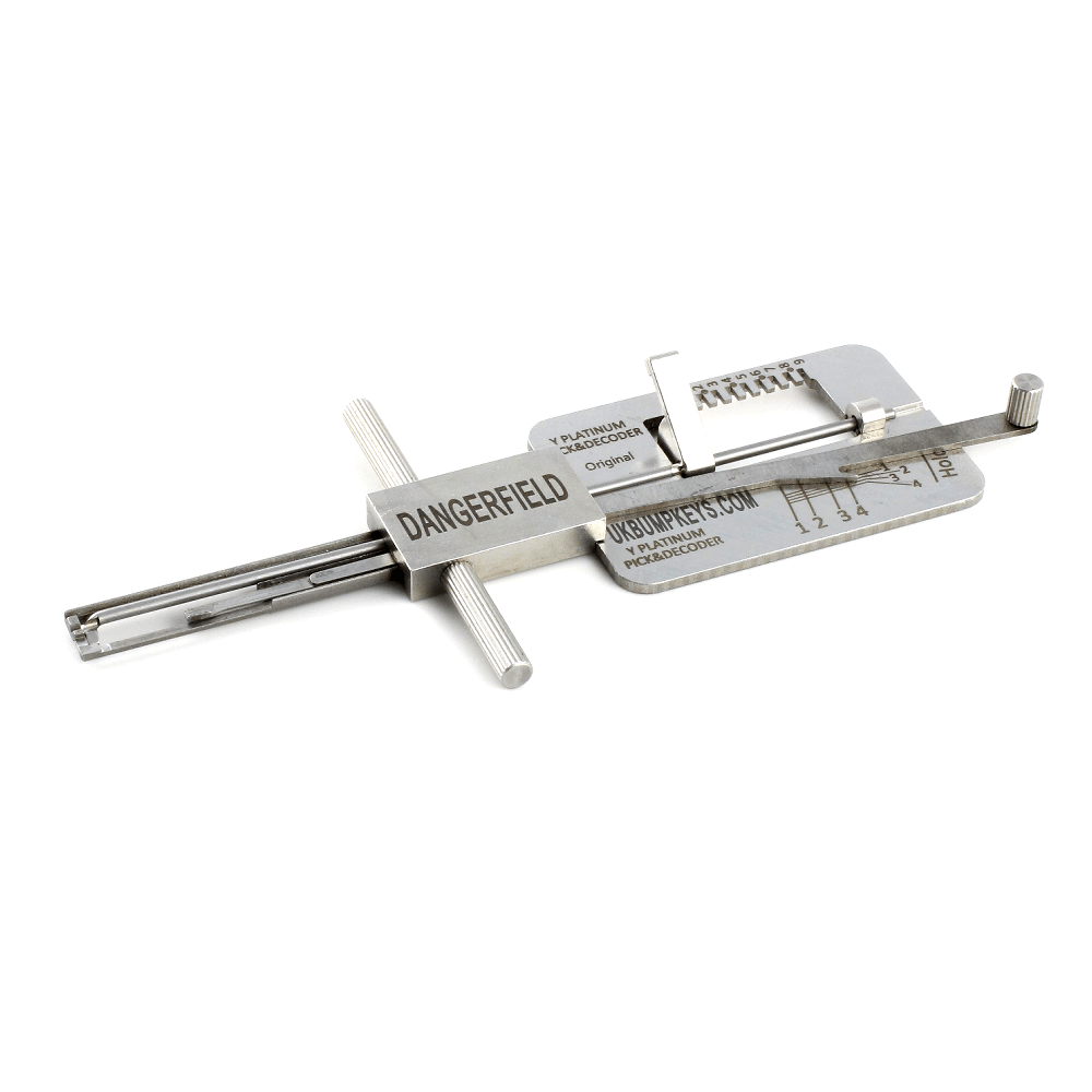 Dangerfield Yale Dimple Platinum 3 Star Lock Pick + Decoder with picking arm raised