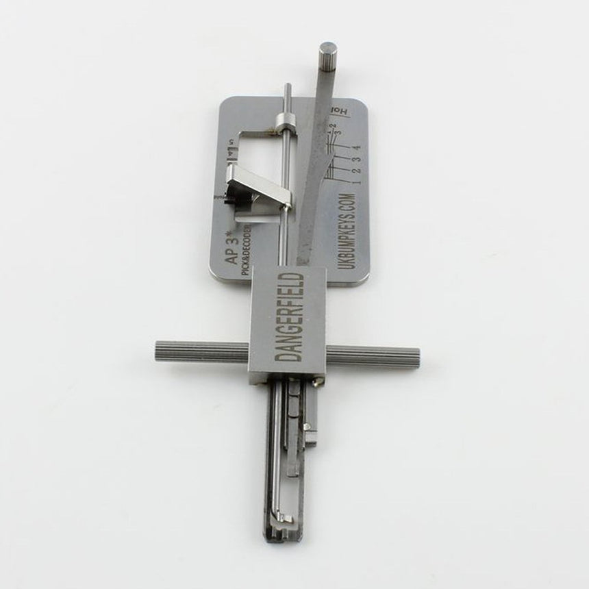 Metal tool with 'DANGERFIELD' branding on a white background