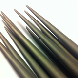 Selection of Swiss No 4 Impressioning file tips detail on a white background