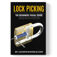 Lock Picking book cover showing detailed illustrations for beginners on how to pick locks.