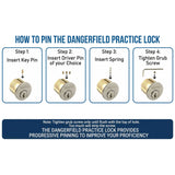 Repinnable Practice Lock Kit + Pins, Springs, Stoppers, Hex Allen Key