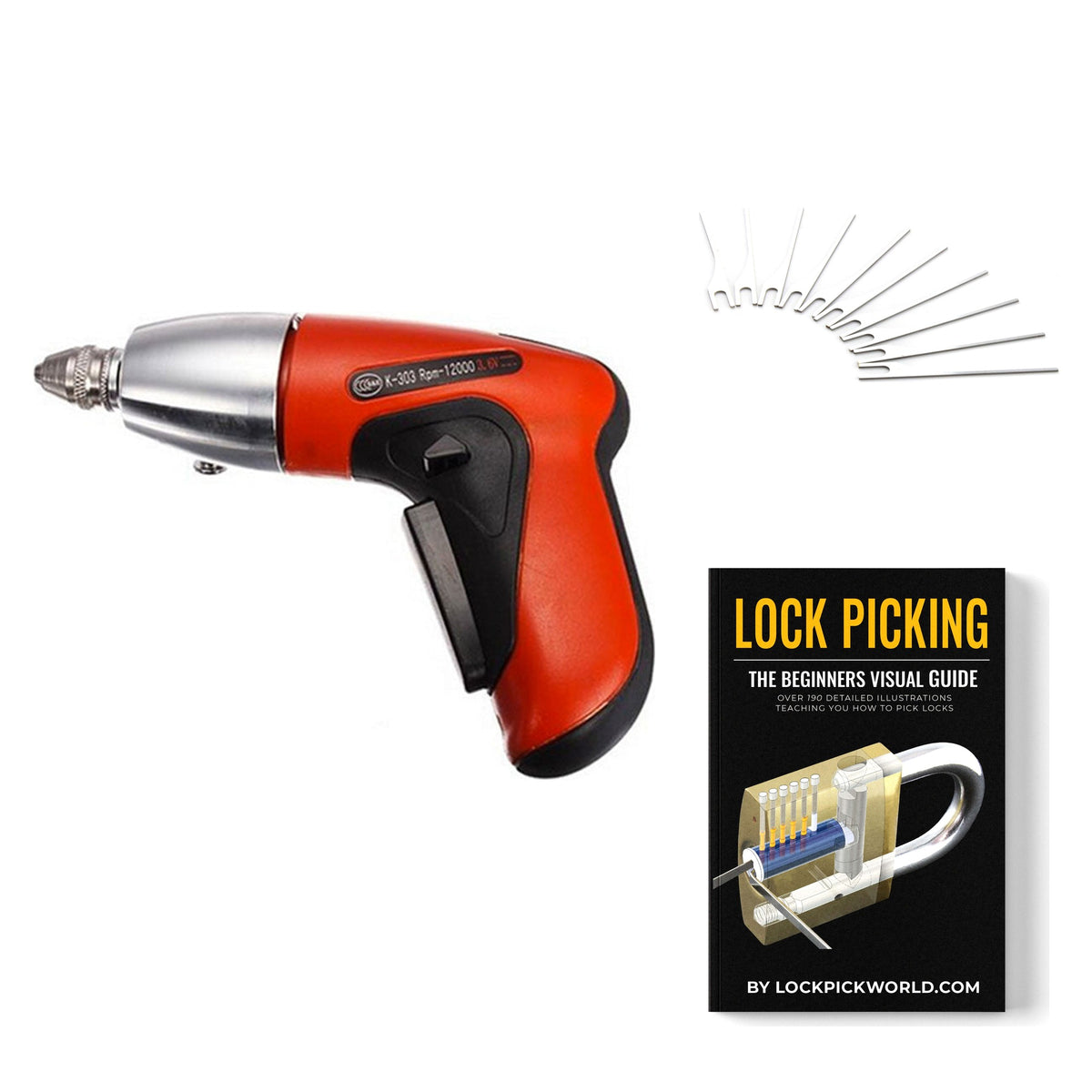 KLOM Electric Pick Gun PLUS with 0.6mm Needles and Beginners Visual Guide