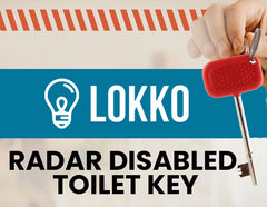 Lokko Disabled Toilet Key for NKS / Radar Doors - Easy Turn Tactile Bow