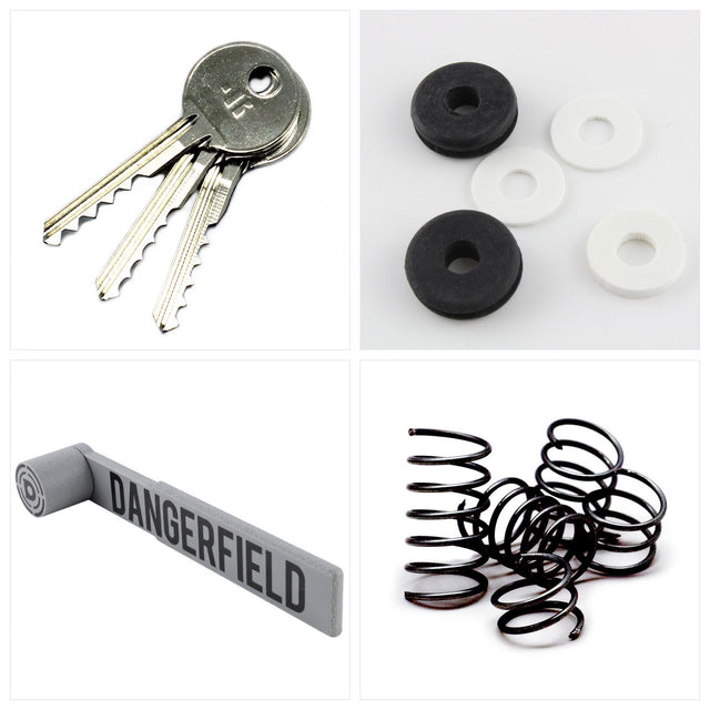 Lock Bumping Kit: three Ultimate bump keys, dampeners, the Dangerfield Bump Hammer and Loxprings
