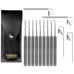 SouthOrd 13 Piece Pagoda Pick Set + Leather Case - UKBumpKeys