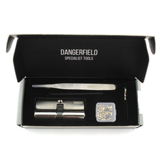 Dangerfield Brushed Aluminium Repinnable Lock +Pins and Tweezers