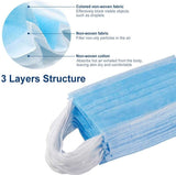 Face Masks (Box of 50) - disposable, non-woven PPE protection against airborne droplets, dust, pollution - UKBumpKeys