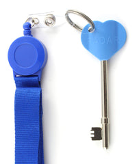 N&C Blue Heart Shaped Disabled Toilet Key for RADAR disabled toilet locks