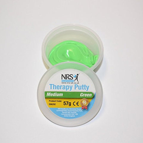 Therapeutic Hand and Wrist Grip Putty Med Green + Tub (57g) - UKBumpKeys