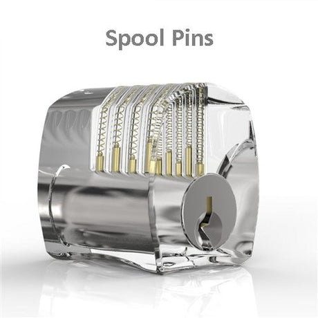 Clear Acrylic Practice Lock - SPOOL Pins - UKBumpKeys